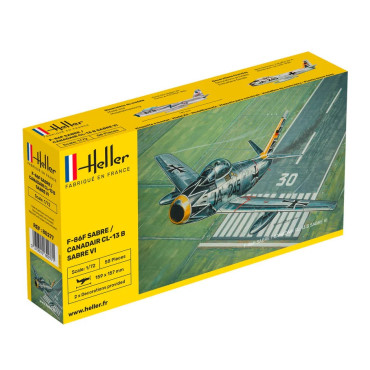 KIT PARA MONTAR HELLER F-86F SABRE / CANADAIR CL-13 B SABRE VI 1/72 58 PEÇAS HLR 80277